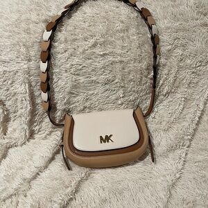 Michael Kors Cream and Tan Crossbody Bag